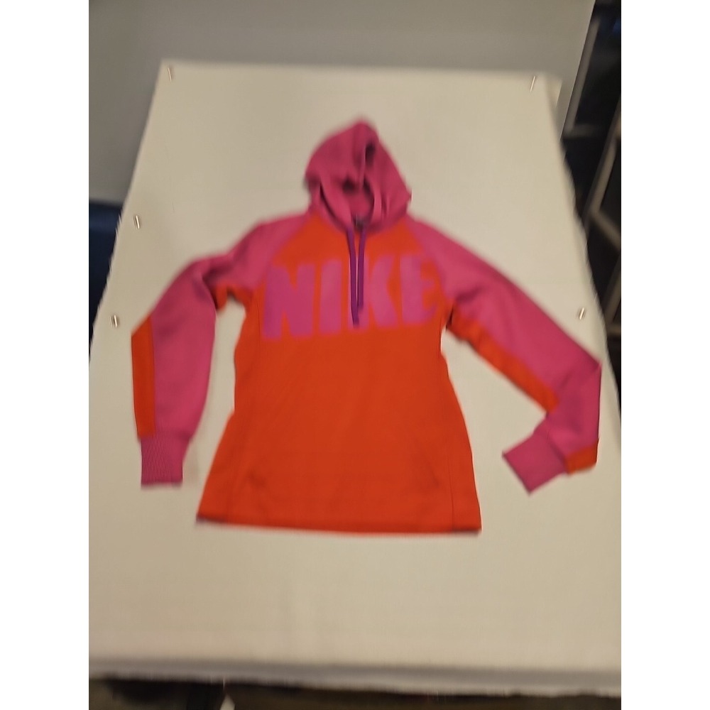 Nike Therma‎ Fit Womens Hoodie, Pink And Orange, Size XS Pouch Front